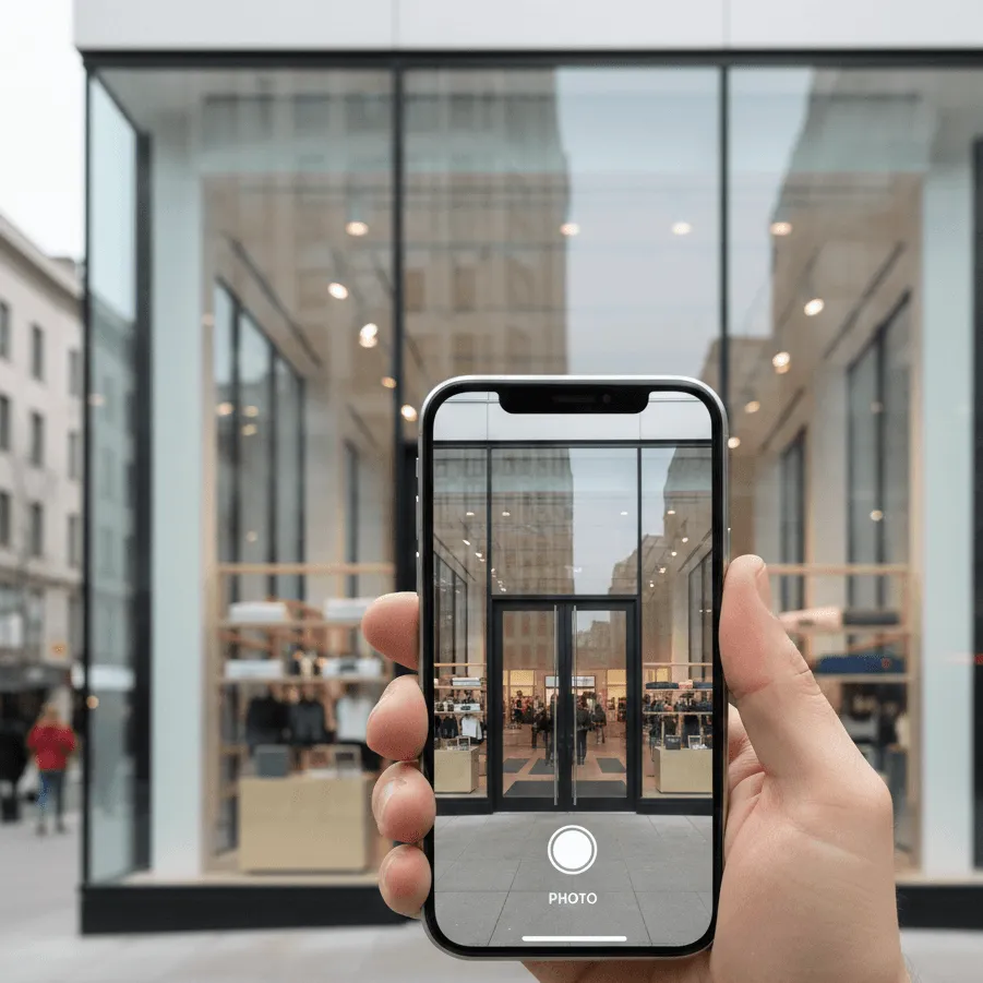 Capturing a storefront on a phone with the Vuely app