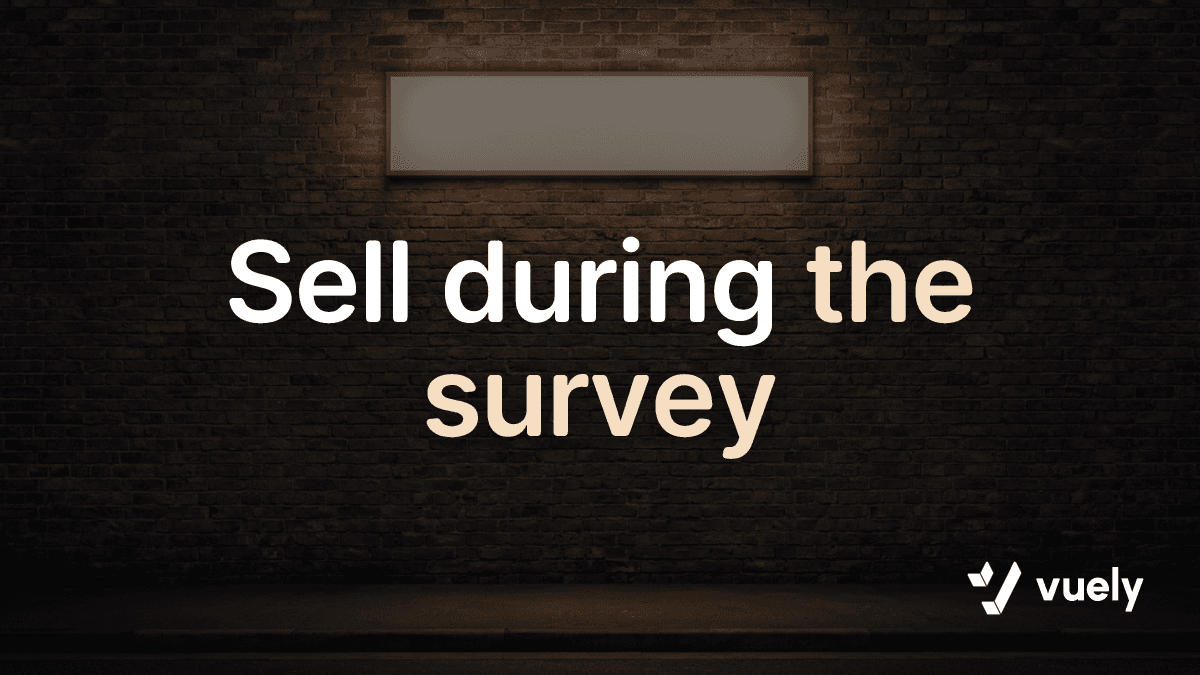 Sell during the survey. A blank, illuminated sign cabinet mounted on a dark brick commercial building wall at night.